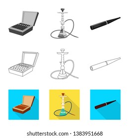 Vector illustration of refuse and stop icon. Collection of refuse and habit vector icon for stock.