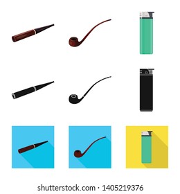 Vector illustration of refuse and stop icon. Set of refuse and habit stock symbol for web.