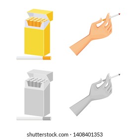 Vector illustration of refuse and stop icon. Set of refuse and habit stock symbol for web.