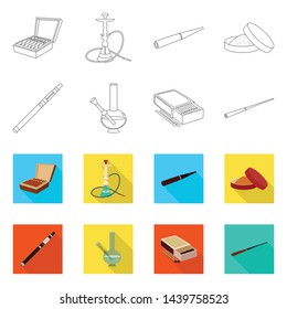 Vector illustration of refuse and stop icon. Set of refuse and habit stock vector illustration.