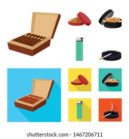 Vector illustration of refuse and stop icon. Set of refuse and habit stock symbol for web.