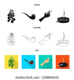 Vector illustration of refuse and stop sign. Set of refuse and habit stock symbol for web.