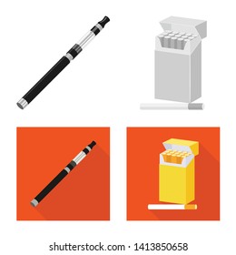 Vector illustration of refuse and stop sign. Set of refuse and habit stock vector illustration.