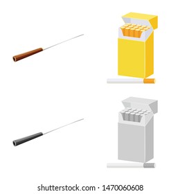 Vector illustration of refuse and stop sign. Set of refuse and habit stock vector illustration.