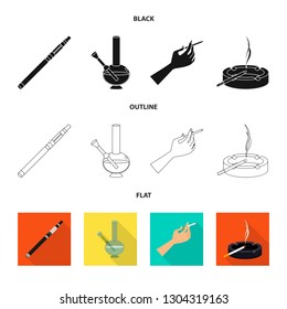 Vector illustration of refuse and stop symbol. Collection of refuse and habit vector icon for stock.