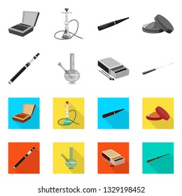Vector illustration of refuse and stop symbol. Collection of refuse and habit stock vector illustration.
