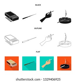 Vector illustration of refuse and stop symbol. Collection of refuse and habit stock vector illustration.