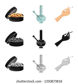 Vector illustration of refuse and stop symbol. Collection of refuse and habit stock vector illustration.