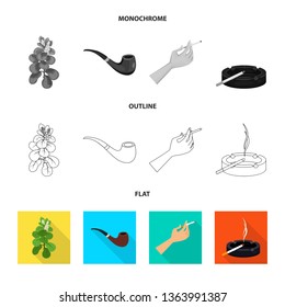 Vector illustration of refuse and stop symbol. Collection of refuse and habit stock vector illustration.