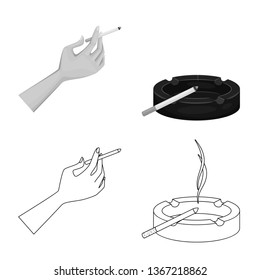 Vector illustration of refuse and stop symbol. Set of refuse and habit vector icon for stock.