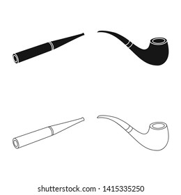 Vector illustration of refuse and stop symbol. Collection of refuse and habit vector icon for stock.