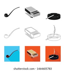 Vector illustration of refuse and stop symbol. Collection of refuse and habit vector icon for stock.