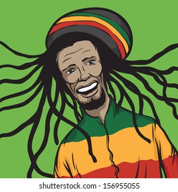 Vector illustration reggae man