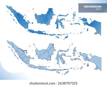 Vector illustration of regional distribution map of Indonesia.