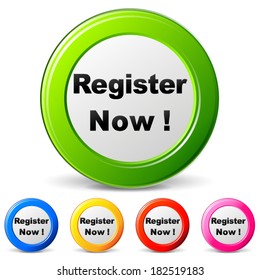 Vector illustration of register icons on white background