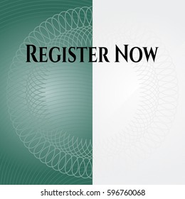 Vector illustration of Register Now card icon in green and white.
