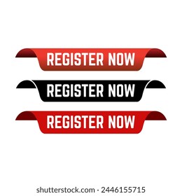 Vector Illustration Register Now Label vector.