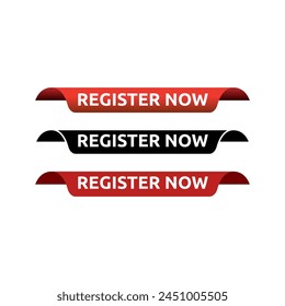 Vector Illustration Register Now Label vector.