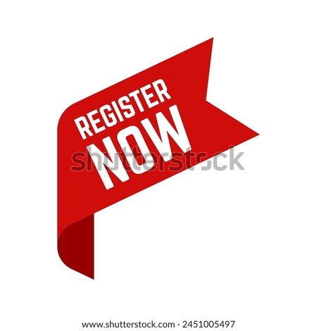 Vector Illustration Register Now Label vector.