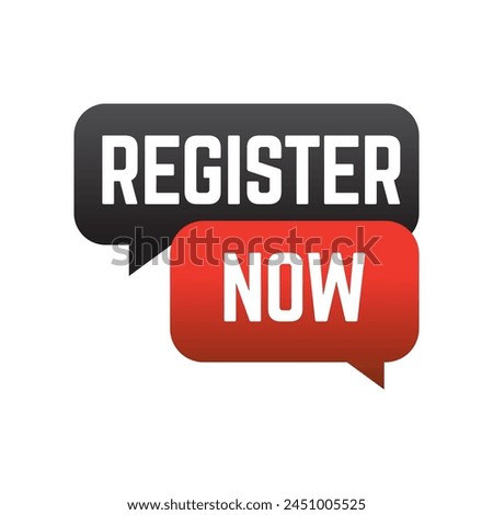 Vector Illustration Register Now Label vector.