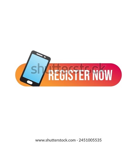 Vector Illustration Register Now Label vector.