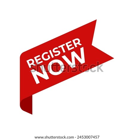 Vector Illustration Register Now Label vector.
