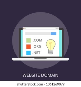 Vector illustration of registration & domain name concept with "domain" web and website hosting icon.
