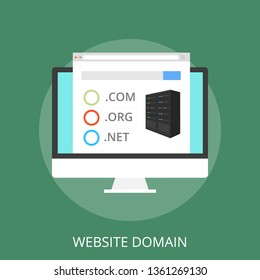 Vector illustration of registration & domain name concept with "domain" web and website hosting icon.