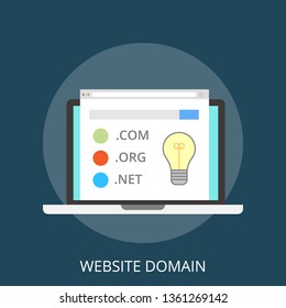 Vector illustration of registration & domain name concept with "domain" web and website hosting icon.