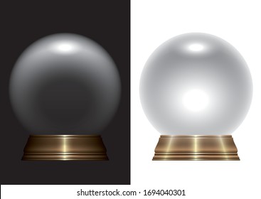 Ilustración vectorial de una bola de cristal normal en un fondo aislado del estudio