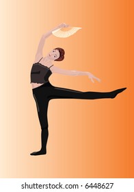 Vector illustration of dancer’s rehearsal