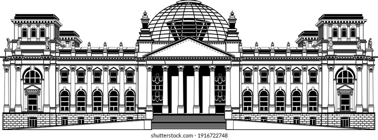 Vector illustration of Reichstag Building in Berlin, Germany