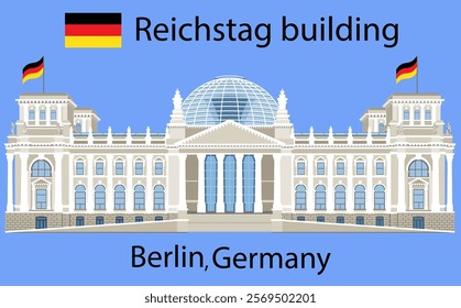 Vector illustration of Reichstag Building in Berlin, Germany