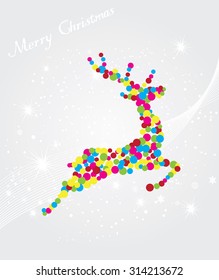 vector illustration of reindeer Christmas background