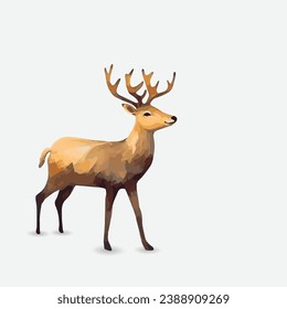 Ilustración vectorial del elemento de reno para la decoración temática navideña.Fiestas navideñas 
