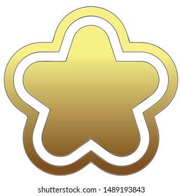 Vector illustration of Rejected gold badge icon