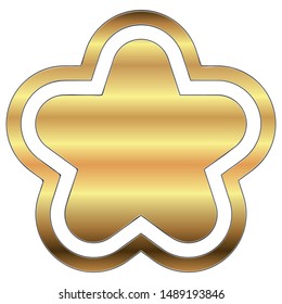 Vector illustration of Rejected gold badge icon