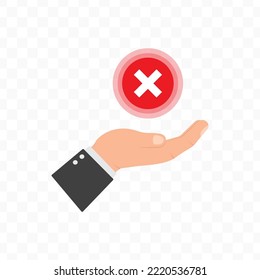 Vector illustration of rejected icon sign and symbol. colored icons for website design .Simple design on Transparent background (PNG).