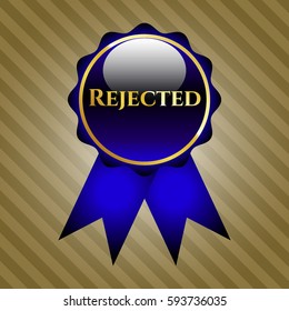 Vector Illustration of Rejected shiny ribbon in violet color
