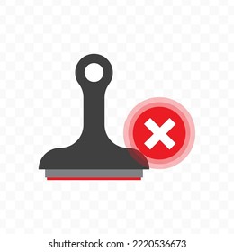 Vector illustration of rejected stamp icon sign and symbol. colored icons for website design .Simple design on Transparent background (PNG).