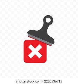 Vector illustration of rejected stamp icon sign and symbol. colored icons for website design .Simple design on Transparent background (PNG).