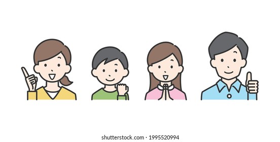 Vector illustration of a rejoicing family.