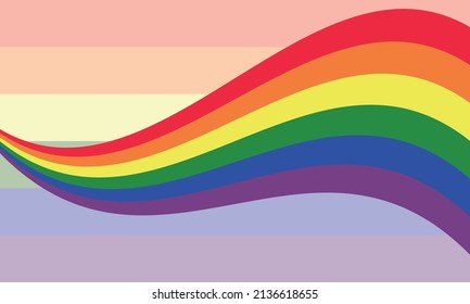 Ilustración vectorial relacionada con el orgullo LGBT, con los colores del arcoiris que es la bandera de la Organización LGBT lesbiana, gay, bisexual y transgénero