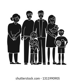 Vector illustration of relatives and dad icon. Collection of relatives and grandpa vector icon for stock.