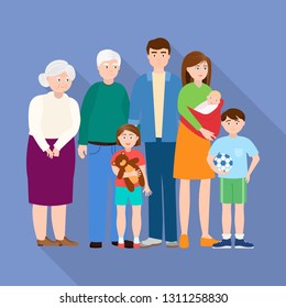 Vector illustration of relatives and dad logo. Set of relatives and grandpa stock vector illustration.