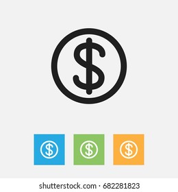 Vector Illustration Of Relatives Symbol On Dollar Outline. Premium Quality Isolated Greenback Element In Trendy Flat Style.