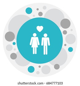 Vector Illustration Of Relatives Symbol On Lovers Icon. Premium Quality Isolated Beloveds Element In Trendy Flat Style.