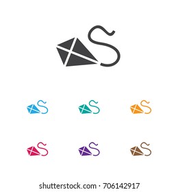 Vector Illustration Of Relatives Symbol On Kite Icon. Premium Quality Isolated Flying  Element In Trendy Flat Style.