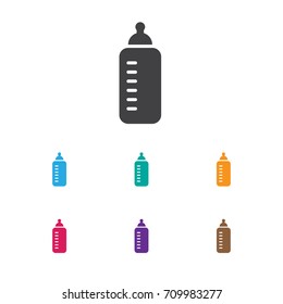 Vector Illustration Of Relatives Symbol On Feeder Icon. Premium Quality Isolated Baby Bottle Element In Trendy Flat Style.