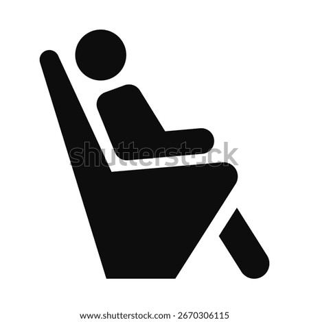Vector illustration of relax area (lounge) icon silhouette isolated on white background	